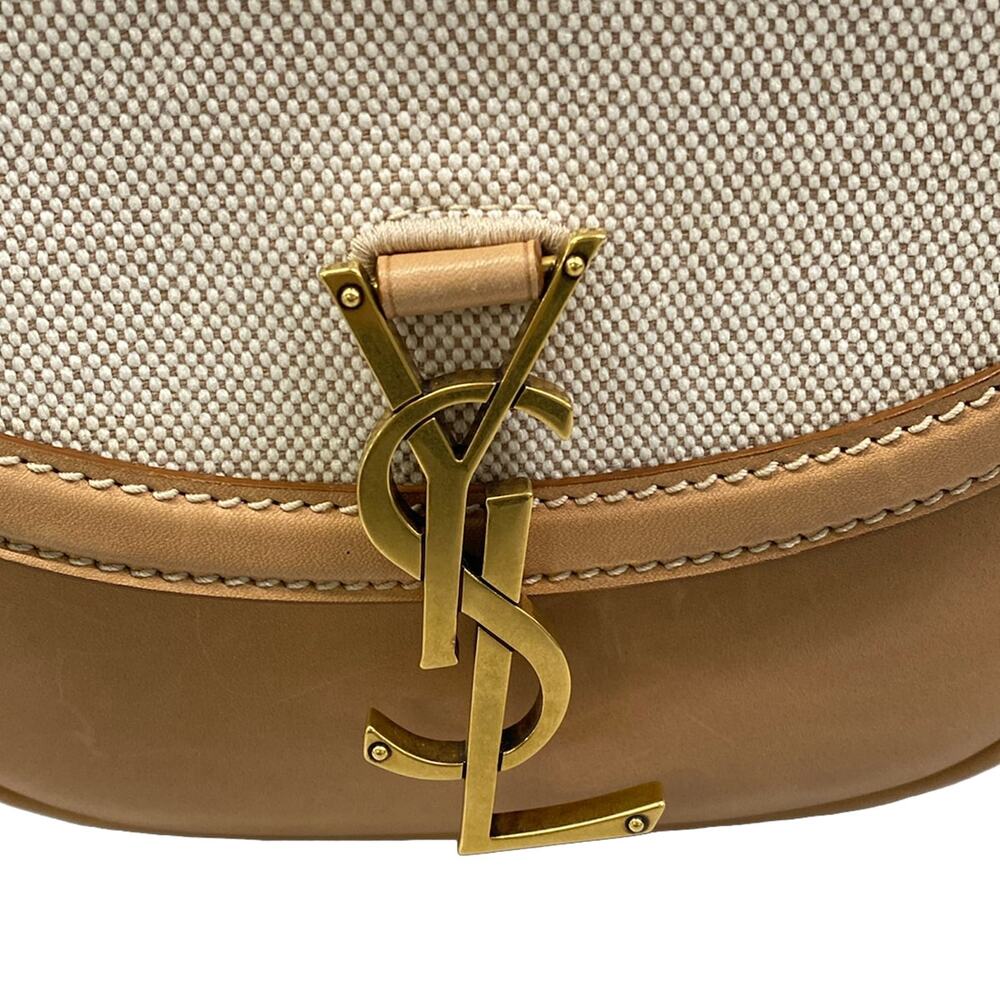 Saint Laurent PARIS Kaia Small Satchel Shoulder Bag 619740 Cream Light Brown - Picture 12 of 15
